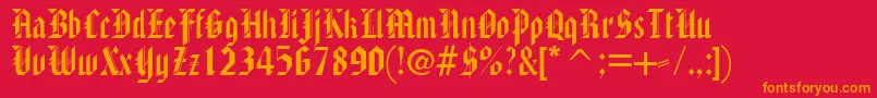 AmericanTextc Font – Orange Fonts on Red Background