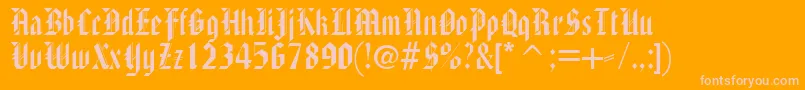 AmericanTextc Font – Pink Fonts on Orange Background