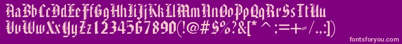 AmericanTextc Font – Pink Fonts on Purple Background