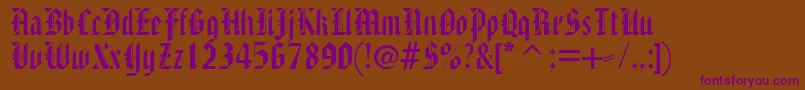 AmericanTextc Font – Purple Fonts on Brown Background