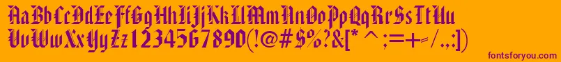 AmericanTextc Font – Purple Fonts on Orange Background