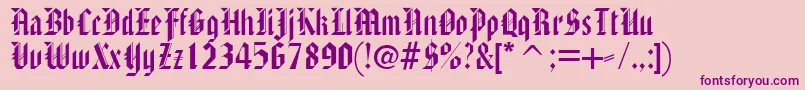 AmericanTextc Font – Purple Fonts on Pink Background