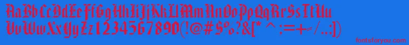 AmericanTextc-fontti – punaiset fontit sinisellä taustalla