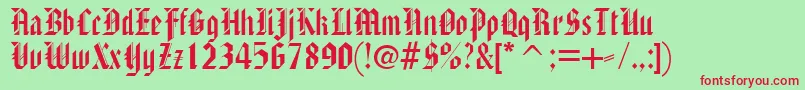 AmericanTextc Font – Red Fonts on Green Background