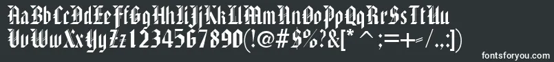 AmericanTextc-fontti – valkoiset fontit mustalla taustalla