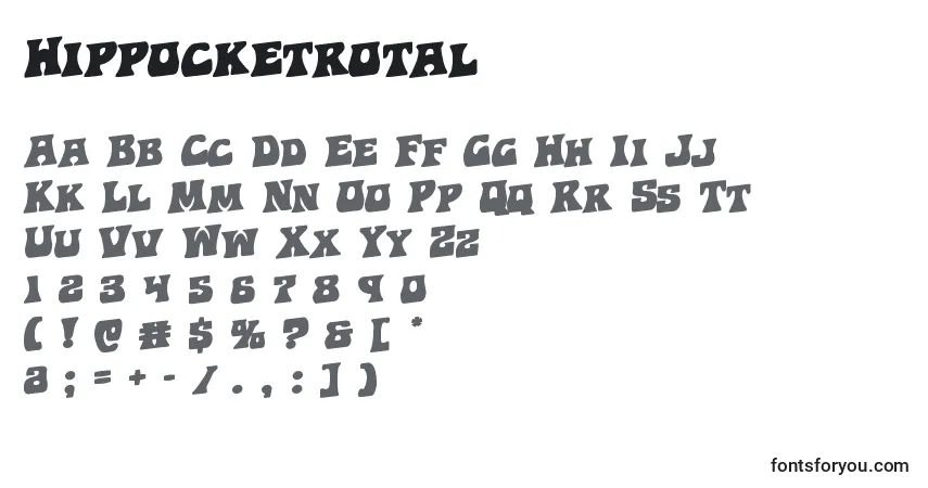 Schriftart Hippocketrotal – Alphabet, Zahlen, spezielle Symbole