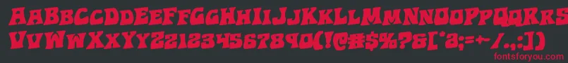 フォントHippocketrotal – 黒い背景に赤い文字