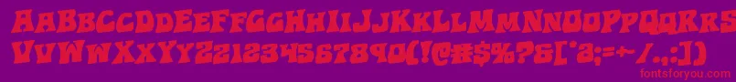 フォントHippocketrotal – 紫の背景に赤い文字
