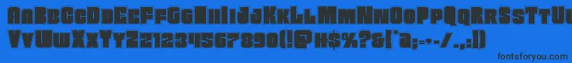Funkmachineacad Font – Black Fonts on Blue Background