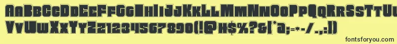Funkmachineacad Font – Black Fonts on Yellow Background