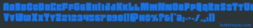 Funkmachineacad Font – Blue Fonts on Black Background