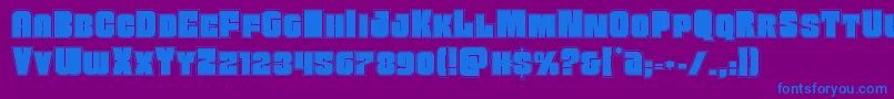 Funkmachineacad Font – Blue Fonts on Purple Background