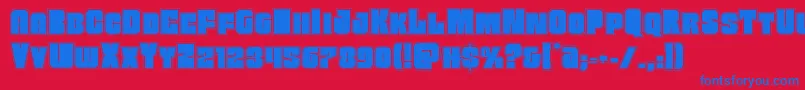 Funkmachineacad Font – Blue Fonts on Red Background