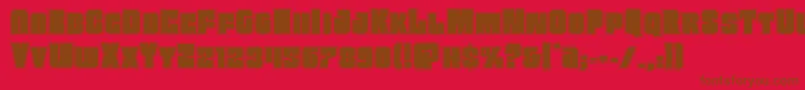 Funkmachineacad Font – Brown Fonts on Red Background
