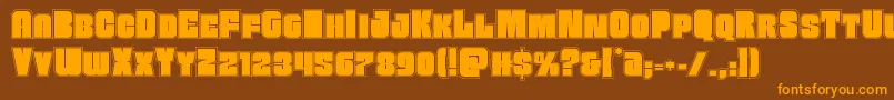 Funkmachineacad Font – Orange Fonts on Brown Background
