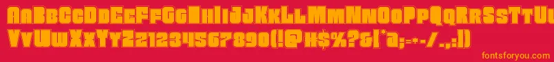 Funkmachineacad Font – Orange Fonts on Red Background