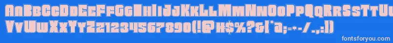 Funkmachineacad Font – Pink Fonts on Blue Background