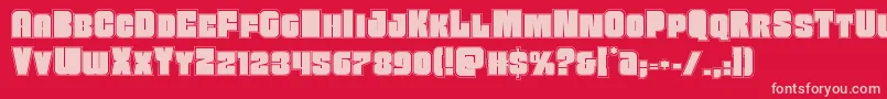 Funkmachineacad Font – Pink Fonts on Red Background