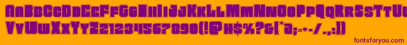 Funkmachineacad Font – Purple Fonts on Orange Background
