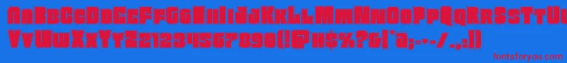 Funkmachineacad Font – Red Fonts on Blue Background