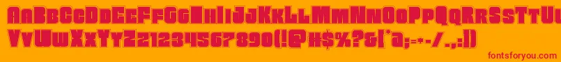 Funkmachineacad Font – Red Fonts on Orange Background