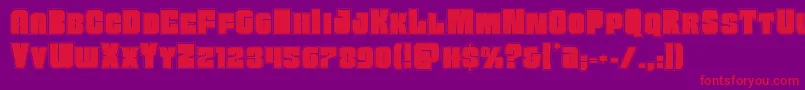 Funkmachineacad Font – Red Fonts on Purple Background