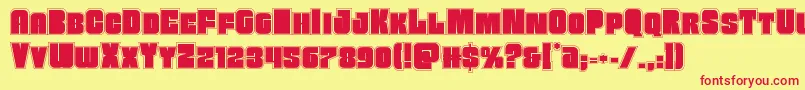Funkmachineacad Font – Red Fonts on Yellow Background