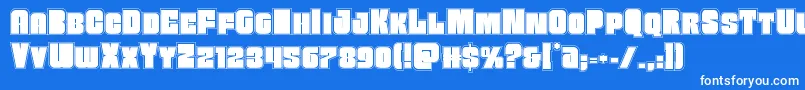 Funkmachineacad Font – White Fonts on Blue Background