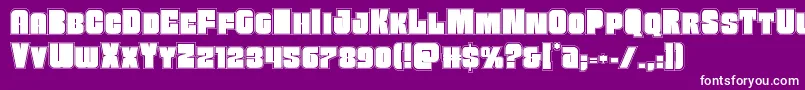 フォントFunkmachineacad – 紫の背景に白い文字