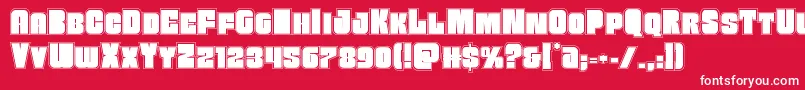 Funkmachineacad Font – White Fonts on Red Background