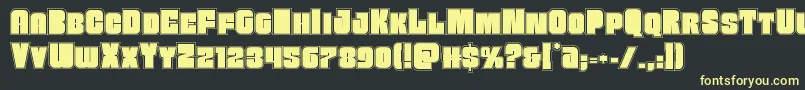 Funkmachineacad Font – Yellow Fonts on Black Background