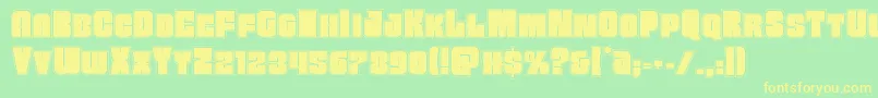 Funkmachineacad Font – Yellow Fonts on Green Background