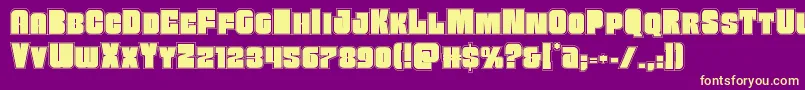 Funkmachineacad Font – Yellow Fonts on Purple Background