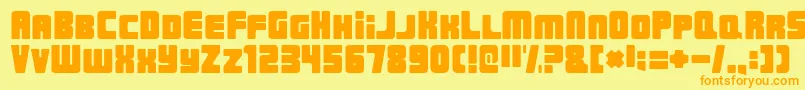 UrbanConstructedRegular Font – Orange Fonts on Yellow Background