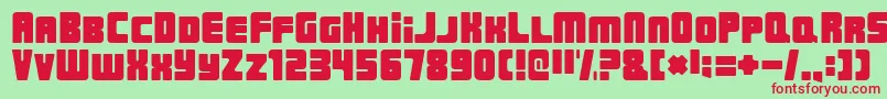 UrbanConstructedRegular Font – Red Fonts on Green Background