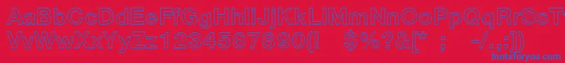 HelveticaLt75BoldOutline Font – Blue Fonts on Red Background