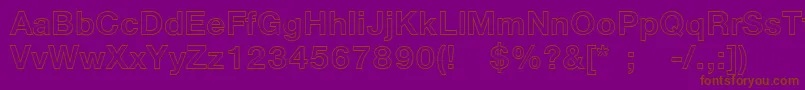 HelveticaLt75BoldOutline Font – Brown Fonts on Purple Background