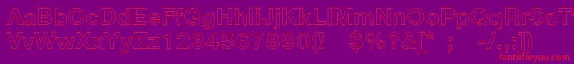 HelveticaLt75BoldOutline Font – Red Fonts on Purple Background