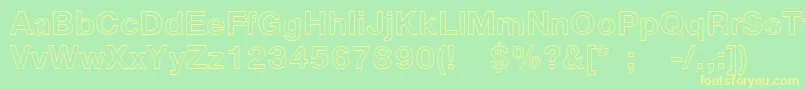 HelveticaLt75BoldOutline Font – Yellow Fonts on Green Background