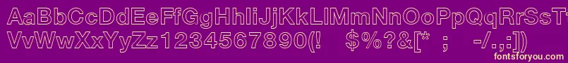 HelveticaLt75BoldOutline Font – Yellow Fonts on Purple Background