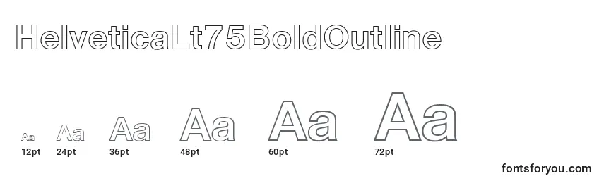 Размеры шрифта HelveticaLt75BoldOutline