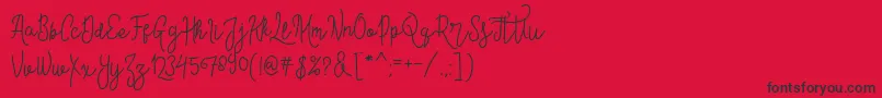 ContentoScriptFree Font – Black Fonts on Red Background