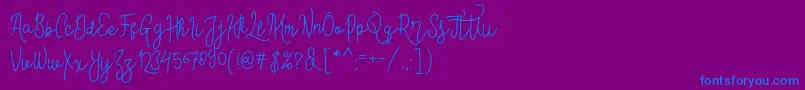 Police ContentoScriptFree – polices bleues sur fond violet