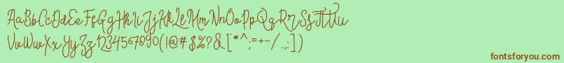 fuente ContentoScriptFree – Fuentes Marrones Sobre Fondo Verde