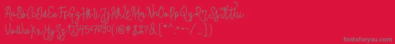 ContentoScriptFree Font – Gray Fonts on Red Background