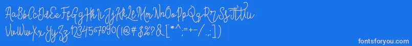 Шрифт ContentoScriptFree – розовые шрифты на синем фоне