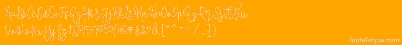ContentoScriptFree Font – Pink Fonts on Orange Background