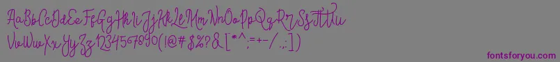 Weitere Informationen zur ContentoScriptFree-Schriftart ContentoScriptFree-Schriftart – Violette Schriften auf grauem Hintergrund