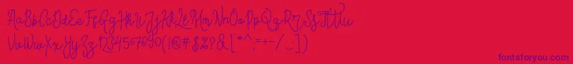 ContentoScriptFree Font – Purple Fonts on Red Background