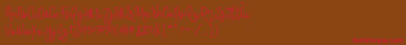 ContentoScriptFree Font – Red Fonts on Brown Background